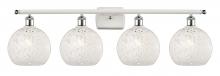 Innovations Lighting 516-4W-WPC-G1216-8WM - White Mouchette - 4 Light - 38 inch - White Polished Chrome - Bath Vanity Light