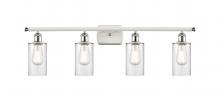 Innovations Lighting 516-4W-WPC-G802-LED - Clymer - 4 Light - 34 inch - White Polished Chrome - Bath Vanity Light