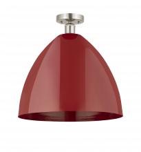 Innovations Lighting 616-1F-SN-MBD-16-RD - Plymouth - 1 Light - 16 inch - Brushed Satin Nickel - Semi-Flush Mount