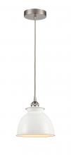 Innovations Lighting 616-1P-SN-M14-W - Adirondack - 1 Light - 8 inch - Brushed Satin Nickel - Cord hung - Mini Pendant