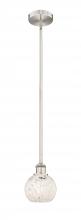 Innovations Lighting 616-1S-SN-G1216-6WM - White Mouchette - 1 Light - 6 inch - Brushed Satin Nickel - Stem Hung - Mini Pendant