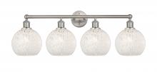 Innovations Lighting 616-4W-SN-G1216-8WM - White Mouchette - 4 Light - 35 inch - Satin Nickel - Bath Vanity Light