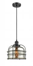 Innovations Lighting 916-1P-BK-G78-CE-LED - Bell Cage - 1 Light - 8 inch - Matte Black - Cord hung - Mini Pendant