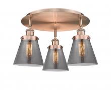 Innovations Lighting 916-3C-AC-G63 - Cone - 3 Light - 18 inch - Antique Copper - Flush Mount