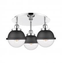 Innovations Lighting 916-3C-PC-HFS-62-BK - Ballston Urban - 3 Light - 19 inch - Polished Chrome - Flush Mount