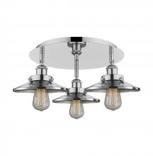 Innovations Lighting 916-3C-PC-M7-PC - Edison - 3 Light - 20 inch - Polished Chrome - Flush Mount