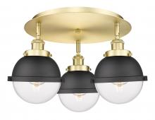 Innovations Lighting 916-3C-SG-HFS-62-BK - Ballston Urban - 3 Light - 19 inch - Satin Gold - Flush Mount