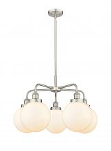 Innovations Lighting 916-5CR-SN-G201-8 - Beacon - 5 Light - 27 inch - Satin Nickel - Chandelier