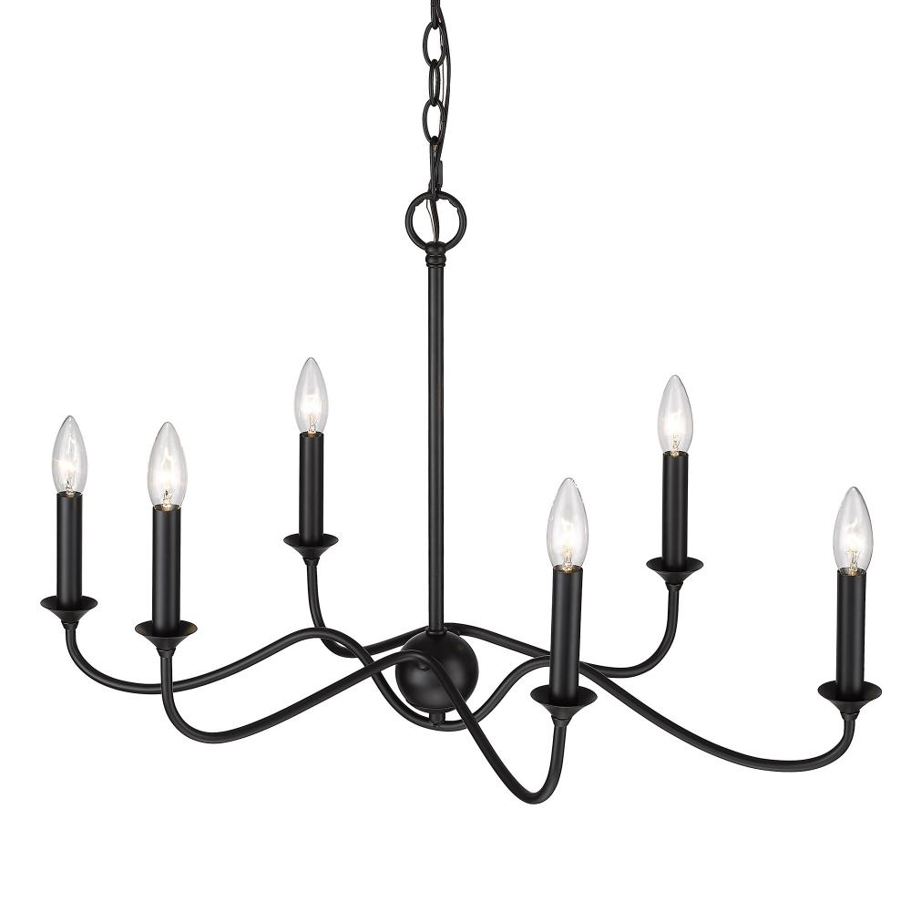 Tierney 6 Light Linear Pendant in Matte Black