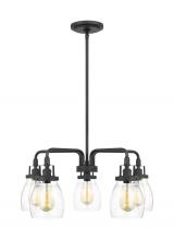 Generation-Seagull 3114505-112 - Belton transitional 5-light indoor dimmable ceiling chandelier pendant light in midnight black finis