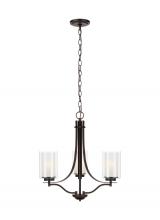 Generation-Seagull 3137303-710 - Elmwood Park traditional 3-light indoor dimmable ceiling chandelier pendant light in bronze finish w