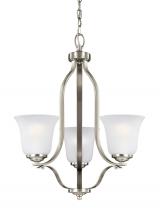 Generation-Seagull 3139003-962 - Emmons traditional 3-light indoor dimmable ceiling chandelier pendant light in brushed nickel silver