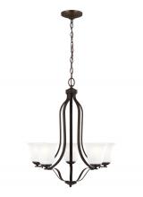 Generation-Seagull 3139005-710 - Emmons traditional 5-light indoor dimmable ceiling chandelier pendant light in bronze finish with sa