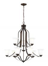 Generation-Seagull 3139009-710 - Emmons traditional 9-light indoor dimmable ceiling chandelier pendant light in bronze finish with sa