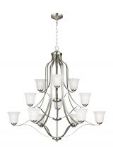 Generation-Seagull 3139012-962 - Emmons traditional 12-light indoor dimmable ceiling chandelier pendant light in brushed nickel silve