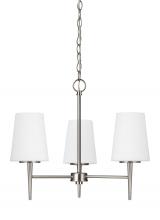 Generation-Seagull 3140403-962 - Driscoll contemporary 3-light indoor dimmable ceiling chandelier pendant light in brushed nickel sil