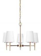 Generation-Seagull 3140405-848 - Driscoll contemporary 5-light indoor dimmable ceiling chandelier pendant light in satin brass gold f