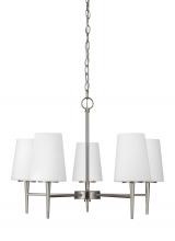 Generation-Seagull 3140405-962 - Driscoll contemporary 5-light indoor dimmable ceiling chandelier pendant light in brushed nickel sil