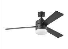 Generation-Seagull 3ERAR52MBKD - Era 52" Dimmable LED Indoor/Outdoor Midnight Black Ceiling Fan with Light Kit, Remote Control an