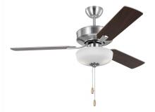 Generation-Seagull 3LD48BSD - Linden 48'' traditional dimmable LED indoor brushed steel silver ceiling fan with light kit