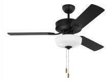 Generation-Seagull 3LD48MBKD - Linden 48'' traditional dimmable LED indoor midnight black ceiling fan with light kit and re