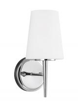 Generation-Seagull 4140401-05 - Driscoll contemporary 1-light indoor dimmable bath vanity wall sconce in chrome silver finish with c