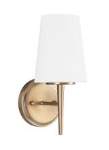 Generation-Seagull 4140401-848 - Driscoll contemporary 1-light indoor dimmable bath vanity wall sconce in satin brass gold finish wit