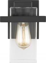 Generation-Seagull 4141501-112 - Mitte transitional 1-light indoor dimmable bath vanity wall sconce in midnight black finish with cle