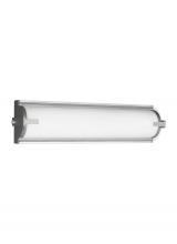 Generation-Seagull 4435793S-04 - Braunfels transitional 1-light indoor dimmable bath vanity wall sconce in satin aluminum finish with