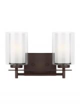 Generation-Seagull 4437302-710 - Elmwood Park traditional 2-light indoor dimmable bath vanity wall sconce in bronze finish with satin