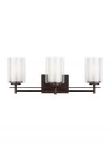 Generation-Seagull 4437303-710 - Elmwood Park traditional 3-light indoor dimmable bath vanity wall sconce in bronze finish with satin