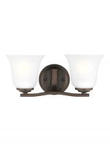 Generation-Seagull 4439002-710 - Emmons traditional 2-light indoor dimmable bath vanity wall sconce in bronze finish with satin etche