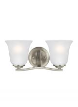 Generation-Seagull 4439002-962 - Emmons traditional 2-light indoor dimmable bath vanity wall sconce in brushed nickel silver finish w