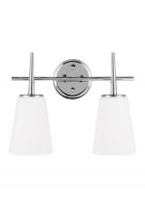 Generation-Seagull 4440402EN3-05 - Driscoll contemporary 2-light LED indoor dimmable bath vanity wall sconce in chrome silver finish wi