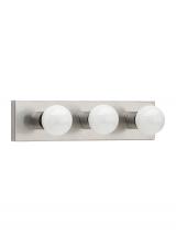 Generation-Seagull 4737-98 - Center Stage traditional 3-light indoor dimmable bath vanity wall sconce in brushed stainless silver