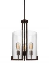 Generation-Seagull 5126003-710 - Dawes transitional 3-light indoor dimmable ceiling pendant hanging chandelier pendant light in bronz