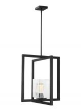 Generation-Seagull 5141501-112 - Mitte transitional 1-light indoor dimmable ceiling hanging single pendant light in midnight black fi