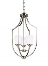 Generation-Seagull 5224503-962 - Hanford traditional 3-light indoor dimmable ceiling pendant hanging chandelier pendant light in brus