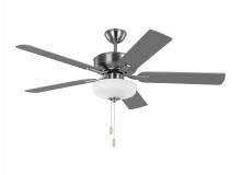 Generation-Seagull 5LD52BSD - Linden 52'' traditional dimmable LED indoor brushed steel silver ceiling fan with light kit