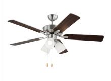 Generation-Seagull 5LD52BSF - Linden 52 Inch Traditional Indoor Brushed Steel Silver LED Dimmable Dual Mount Hugger Ceiling Fan