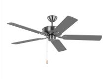 Generation-Seagull 5LD52BS - Linden 52'' traditional indoor brushed steel silver ceiling fan with reversible motor