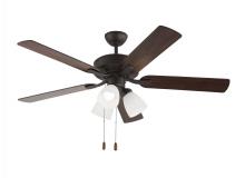 Generation-Seagull 5LD52BZF - Linden 52 Inch Traditional Indoor Bronze LED Dimmable Dual Mount Hugger Ceiling Fan