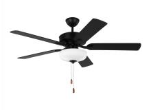 Generation-Seagull 5LD52MBKD - Linden 52'' traditional dimmable LED indoor midnight black ceiling fan with light kit and re