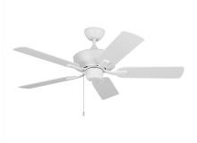 Generation-Seagull 5LDO44RZW - Linden 44'' traditional indoor/outdoor matte white ceiling fan with reversible motor