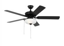 Generation-Seagull 5LDO52MBKD - Linden 52'' traditional dimmable LED indoor/outdoor midnight black ceiling fan with light ki