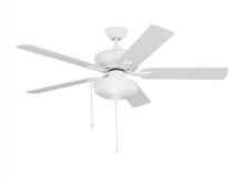 Generation-Seagull 5LDO52RZWD - Linden 52'' traditional dimmable LED indoor/outdoor matte white ceiling fan with light kit a