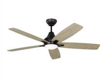 Generation-Seagull 5LWDR52AGPD - Lowden 52" Dimmable Indoor/Outdoor Integrated LED Aged Pewter Ceiling Fan with Light Kit, Remote