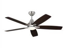 Generation-Seagull 5LWDR52BSD - Lowden 52" Dimmable Indoor/Outdoor Integrated LED Brushed Steel Ceiling Fan with Light Kit, Remo