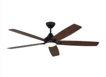 Generation-Seagull 5LWDSM60MBKD - Lowden 60" Dimmable Indoor/Outdoor Integrated LED Black Ceiling Fan with Light Kit