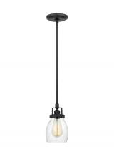 Generation-Seagull 6114501-112 - Belton transitional 1-light indoor dimmable ceiling hanging single pendant light in midnight black f